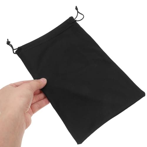 Adorainbow 10 Pcs Ski Goggle Bags, Black Flannel Drawstring Storage Pouches — view 3