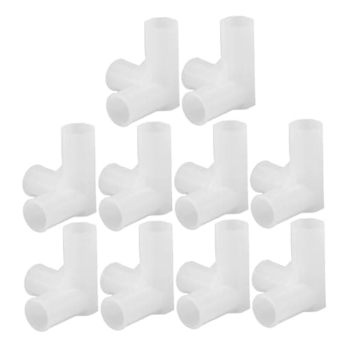 YUYUETIME 10pcs Sturdy Shoe Rack Connector with Closet Rod Tee Joint, 3-way Plastic Wardrobe Connection for Canvas Wardrobe and Dryer, Universal Compatibility with Sturdy Support, for Home
