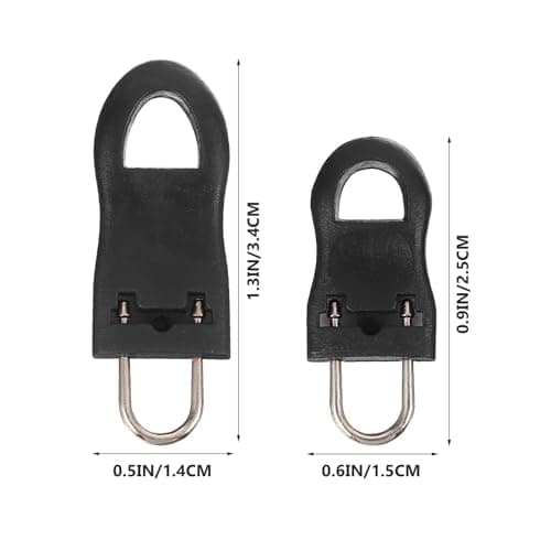 SOPOTUTU Black Rubber Replacement Zipper Handles 20PCS, Large and Small Sizes Included, Easy to Install, for Garment and Travel Bag Use — view 2