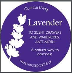 Quercus Lavender Filled Bags (7x9cm) Insect and Moth Repellent for Clothes, Drawers, Wardrobes, Shoes, Travel, Sleep, Exams and Cars (10 Pack) — view 2