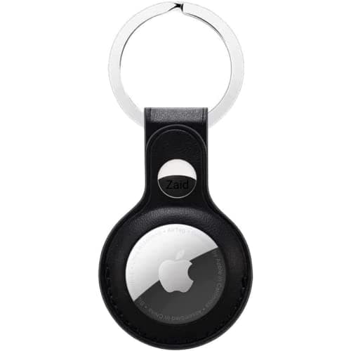 Leather AirTag Keyring Case For Apple Airtag Holder Protective Leather Case Tracker Cover with Holder Airtag Key Ring Compatible with Apple New AirTag Dog Collar