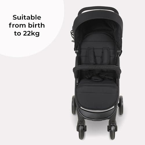 My Babiie MB30 Pushchair – from Birth to 4 Years (22kg), Easy Compact Fold, Large Shopping Basket, Adjustable Handle, Stroller Includes Cup Holder, Rain Cover – Black — view 2