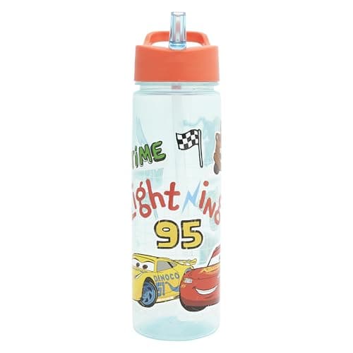 Disney Cars 600ml Kids Water Bottles with Straw by Polar Gear - Back to School Supplies for Boys - Lightning Mcqueen Gifts - Official Pixar Cars Merchandise — view 2