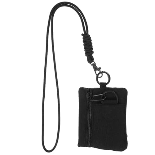 ibasenice Hanging Pouch with Lanyard Small Travel Wallet for Coins Cards Keys and Earphones Hanging Storage Bag for Camping Hiking and Daily Commute 4.13 X 3.15 X 0.39in