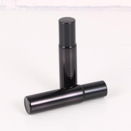 HOMOCONO Glass Roller Ball Bottles 6pcs with Stainless Steel Roller 10ml Black Refillable Travel Size Containers for Aromatherapy Essential Oil and Eye Cream for Home and Travel Use — view 6