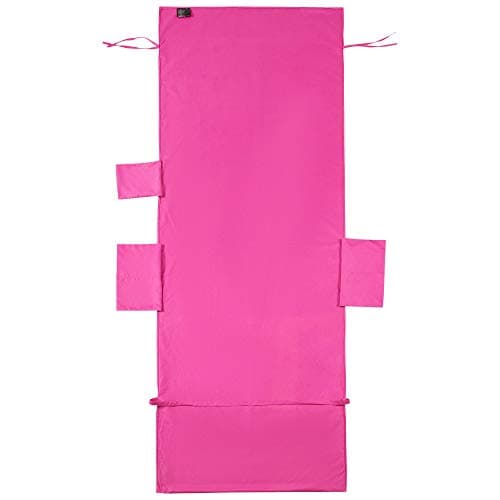 Morbuy Beach Chair Cover Towel, Solid color Beach Towel Lounger Bags with Pockets Sunbed Towels Fitted Microfiber Sun Lounger Towels for Summer Outdoor Garden Pool Vacation Travel (pink) — view 2