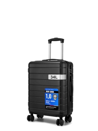 Shavont 20 Inch Cabin Suitcase 55x40x20cm Carry on Hardshell Luggage(Black)