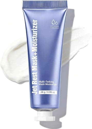 Hydrating Face Moisturizer and Overnight Sleeping Mask, Lightweight 2 in 1 Night Face Mask Cream, Moisture Care for Soft Fresh-Looking Skin, Travel Size Skincare, 28g