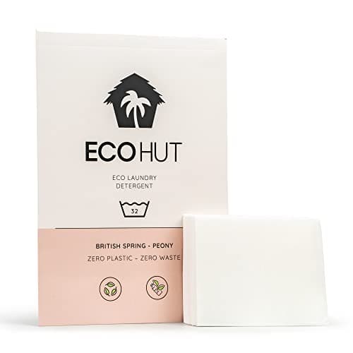 EcoHut Non-Bio Laundry Detergent Sheets - 32-64 Loads, Travel & Eco-Friendly Laundry Strips, 1.0 Count