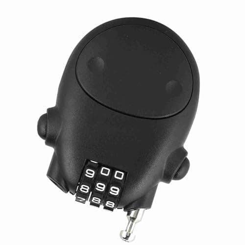 3 Digit Combination Pram Lock, Retractable Cable Security Code for Pushchair, & Stroller, Compact Cow Design, 90cm Cord, Black (Black) — view 5