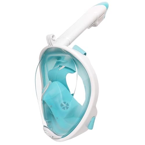 Jsdoin Snorkel Mask Full Face,180°view Design - Anti-fog, Anti-leak Technology - Sports Camera Compatible - for a Safe Adults and Kids Snorkeling Experience (Green, L/XL)