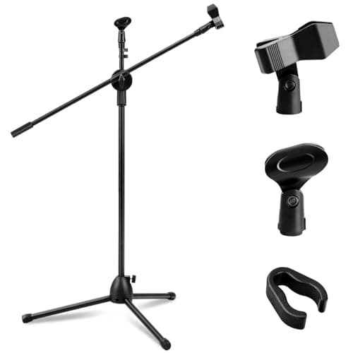 CROWNSHOP Microphone Stand 73-175cm with Telescopic Boom Adjustable