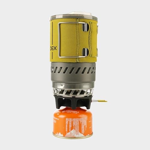 OEX Heiro Stove Set, Camping Cook Set with Heat Exchange System, Piezo Ignition, 1700W, 600ml Pot, Lightweight, 370g (Yellow) — view 4