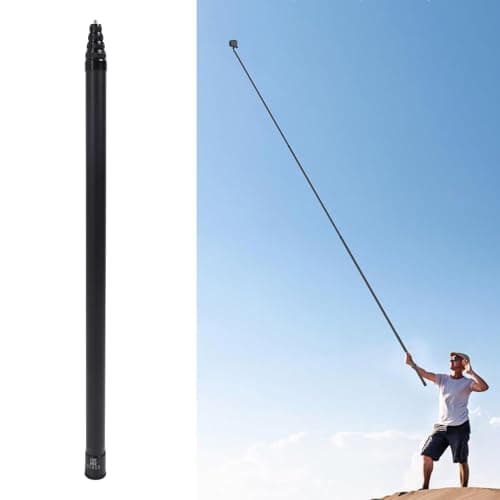 Invisible Selfie Stick, 16.4ft / 5m 9 Section Extended Monopod Pole, Carbon Fiber Camera Extension Pole for X4 X3 X2 Action Cameras — view 6
