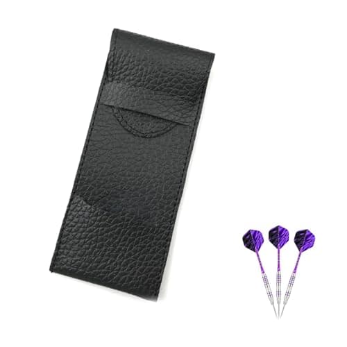 CHXTguyue PU Leather Darts Case 3-Dart Portable Compact Durable Storage Holder - Professional Organiser for Soft Tip & Steel Tip Darts | Home Travel Pub Use