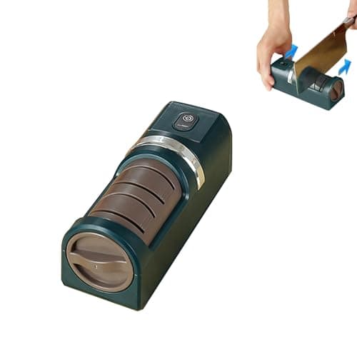 Haofy Kitchen Chef Electric Knife Sharpener with USB Port for Home and Camping, Dual Sharpening Options, Non-Slip Base, 7.1 Inch Size (Green)