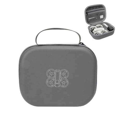 LKTOP Carrying Case for DJI Neo 1 (No RC), Portable PU Leather Storage Bag, Waterproof Hard Case Neo Travel Bag, Compatible with DJI Neo 1 Drone, Battery, Charger, Aceessories (21.8×17.5×8.5cm)