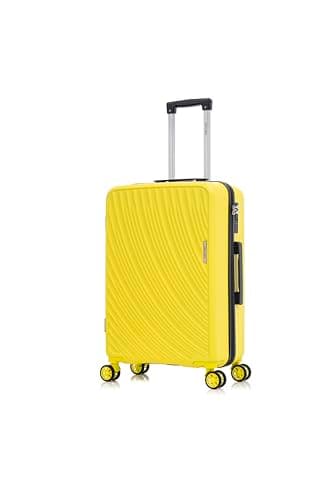 24" Medium Suitcase on 4 Dual Spinner Wheels Super Lightweight ABS Hard Shell Hold Check in with Built-in 3-Digit Combination Lock 66 Litre