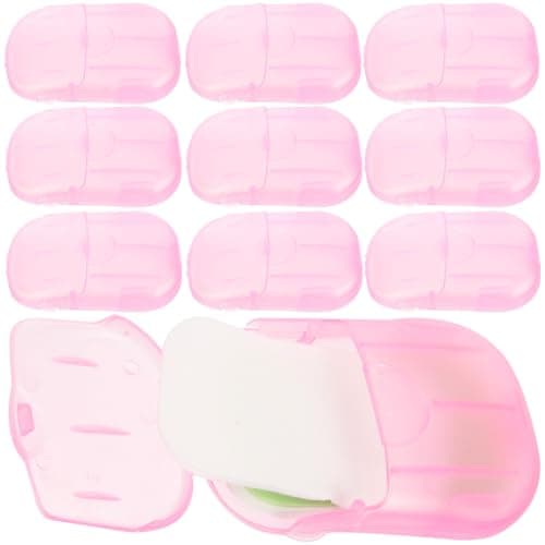 20 Boxes Portable Travel Soap Sheets Pink for Hand Cleaning