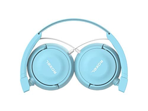 Roxel RX110 Lightweight Wired Foldable Headphones with Mic & Volume Control, On-Ear Headphones, Ergonomic Design, Answer Incoming Calls, Compatible with Android and IOS Devices (Blue) — view 2