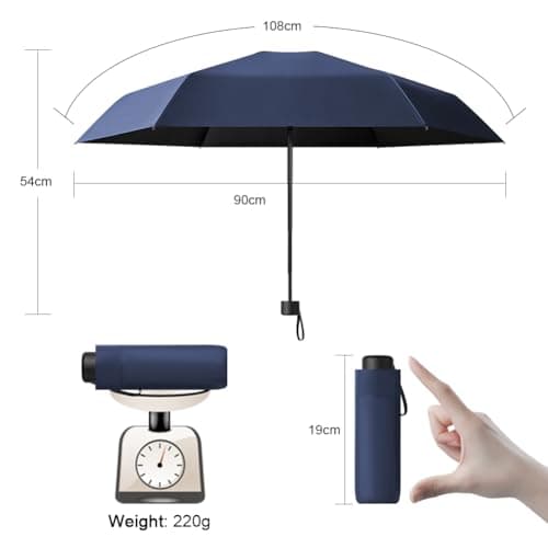 Vicloon Travel Mini Umbrella for Purse,6 Ribs Mini Umbrellas, Coating Layer Fabric Blocking UPF 50 UV Protection 99.9% Compact Folding Purse Umbrella,Travel Sun Umbrellas Lightweight Small Compact — view 2