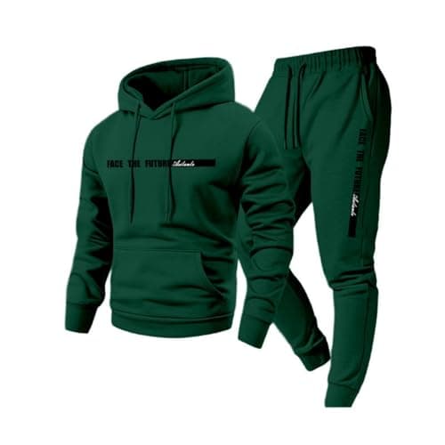 MOKBAY Men's Fashion, Jogging Activewear Winter Sweatshirt Sporty Sherpa Lined Fashion Travel Loungewear Tracksuits, Yoga Outdoor Active Slim Fit Two Piece Thermal Track Suit Tops for Men, XXL