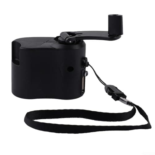 USB Hand Crank Phone for CHARGER Manual Dynamo Generator Portable Mechanical Power Bank with 5.5V Output USB Outdoor Survival for CHARGER for Travel Camping(Black) — view 3