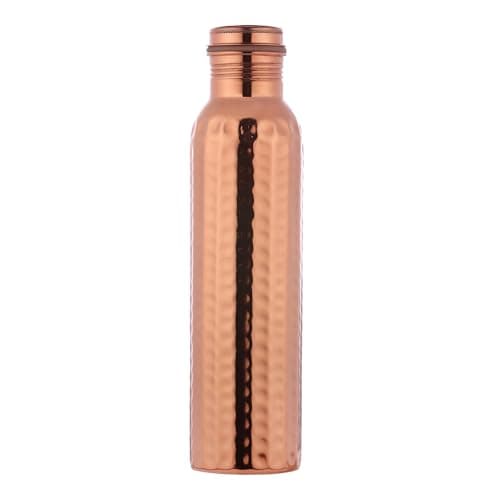 ANCIENTIMPEX Pure Copper Hammered Water Bottle 1000ml | Leak-Proof Seamless Copper Bottle for Ayurvedic Health Benefits, Detox & Daily Hydration | Eco-Friendly BPA-Free Drinking Bottle — view 2