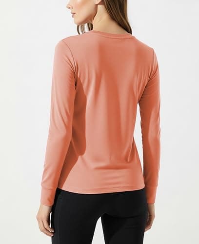 Womens Ultra Soft Midweight Baselayer Top | All Season Thermal Scoop Neck Long Sleeve Shirt | Multi Packs, 6 Pack-tomato | Boyblue|pinklavender|arcadia|violet |Dahlia, S — view 3