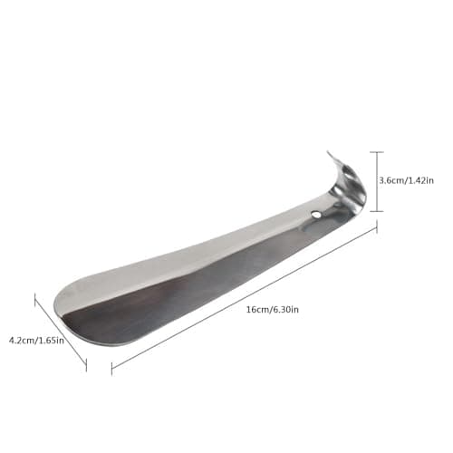 Compact Stainless Steel Shoehorn with Hook Portable Household for Effortless Dressing Metal Handle Ideal Travel Companion Assists Slip-On Footwear -Saving Design (Silver, One Size) — view 4