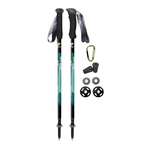 Fizan Compact 3 Trekking Poles – 5.6 oz Ultralight, Backpacking, Thru Hiking Poles, Adjustable, Collapsible, Customized Fit, EVA Grips, Aluminum Walking Sticks (Compact 3 / Pink)