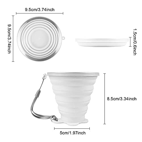 ddLUCK Silicone Foldable Cups, Travel Camping Mug with Plastic Sealing Lid — view 2