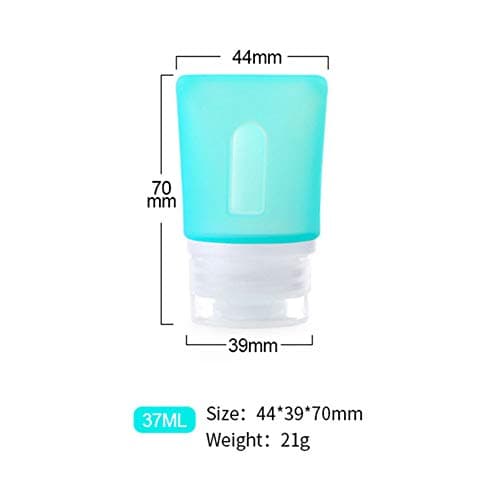 JasCherry 4 Pcs Mini Leakproof Silicone Travel Bottles Set - TSA Carry On Approved BPA Free - Squeezable Portable Storage Soft Reusable Bottle for Shampoo, Sunblock, Toiletries Etc (37ml) — view 4