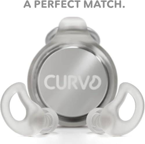 CURVD Everyday Earplugs + Case Clip Bundle, The Perfect earplug for Sleep, Travel, Noise Sensitivity/canceling + Case Clip Package Portable Waterproof Container & Silicone Sleeve for Ear Plugs(Cloud) — view 3