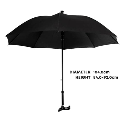 RAHAIM 2-In-1 Walking Stick Umbrella Windproof Cane Umbrella with Heavy-Duty Frame Lightweight Sunshade for Men & Women Ideal for Hiking Climbing Outdoor Use Black — view 2
