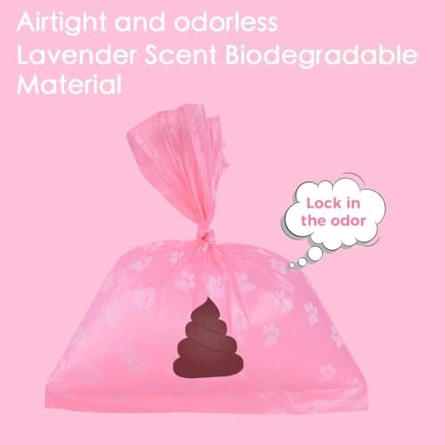 Ninsetinsoe Poop Bags Rolls 256 Count - 9x13 Inches Pink Thickened Leakproof Lavender scent Poo Bags for Dogs, Eco-Friendly Pet Waste Bags for Walking, Home, Travel — view 4