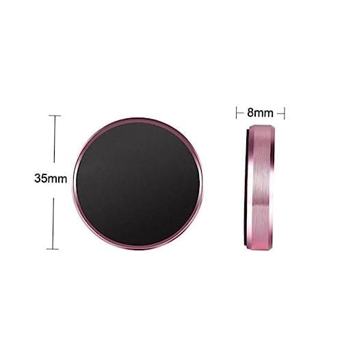 Housoutil Mini Magnetic Car Phone Holder round Gold Alloy Dashboard Mount — view 2