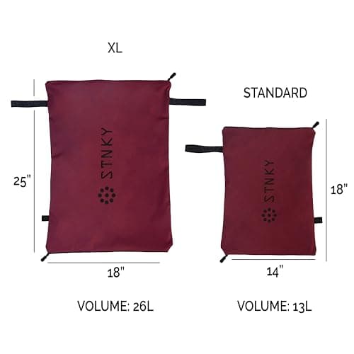 STNKY Bag Pro - Laundry Bags With Zips, Handles and Internal Mesh Bag for Travel, Yoga, Healthcare, Gym Kit, Laundry (Standard, Burgundy) — view 4