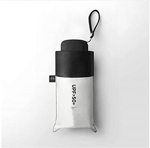 OAICIA Folding Umbrella, Mini Windproof Portable Compact UV Protection Lightweight Strong Sturdy Reinforced Umbrella for Mens & Women - White — view 2
