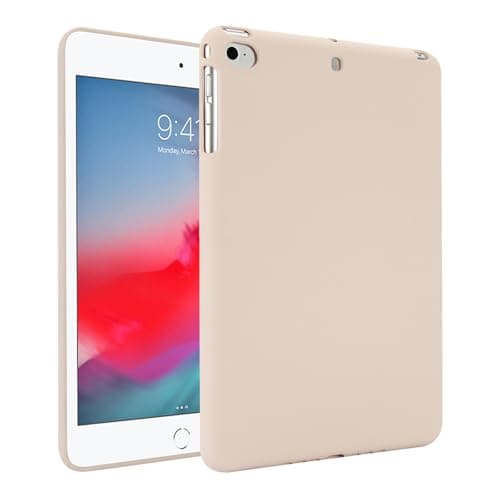 Compatible with iPad mini 5 2019/Mini 4 3 2 1 Case 7.9 Inch, Slim & Light Flexible TPU Silicone Soft Skin Cover - Shockproof Protective Case (Beige, for iPad mini 2nd/3rd/4th/5th Gen 7.9")