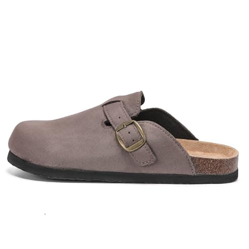 Polar Women’s Slip-On Clogs with Cork Footbed, Faux Suede Upper and Adjustable Strap, Comfortable Indoor Outdoor Casual Shoes - Mocha 7 UK — view 3