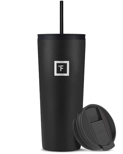 710 ml Insulated Tumbler with Straw Lid - Cold 20hrs & Hot 5hrs Drinks - Double-Walled Stainless Steel Leakproof Travel Mug - Cupholder Friendly Thermal Cup Coffee Flask