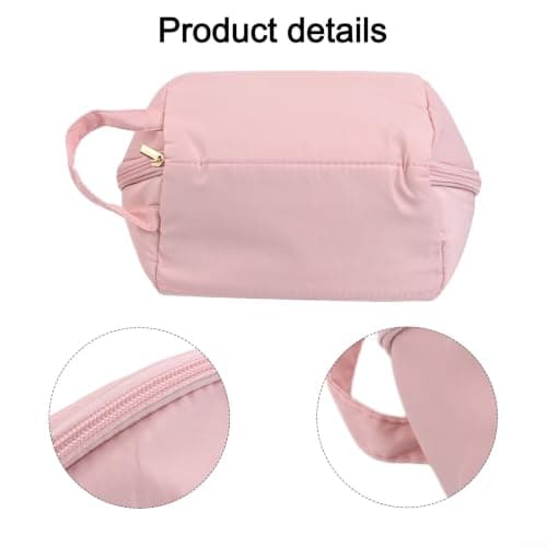 Underwear Storage Bag with Compartments for Bras Socks and Lingerie Portable Organizer Memory Cloth Pouch Lightweight Case for Home Travel Drawer 25x13x13cm White Pink(B) — view 6