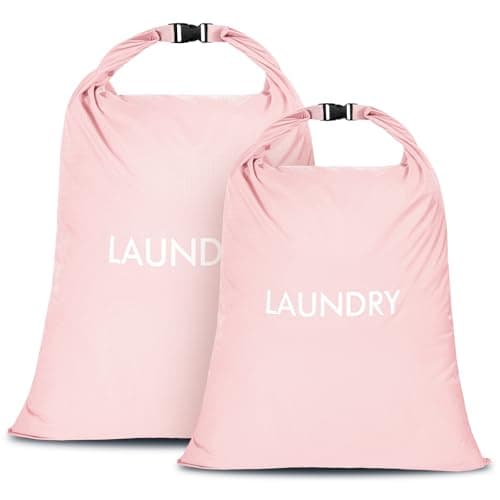 CANBOX 2 Pack Travel Laundry Bag, Nylon Washing Bags for Laundry, Pink