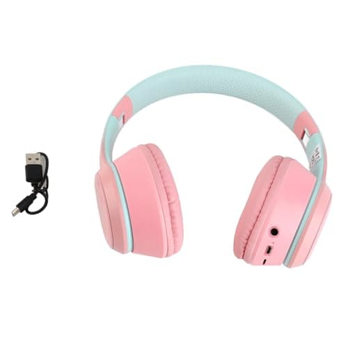 Cocoarm BT Wireless On-Ear Headphones,LED Light,18-Hour Playtime,HD Sound,Gradient Design,Foldable Travel Headphones with 5.2,Stainless Steel Headband,Kids (Pink) — view 5