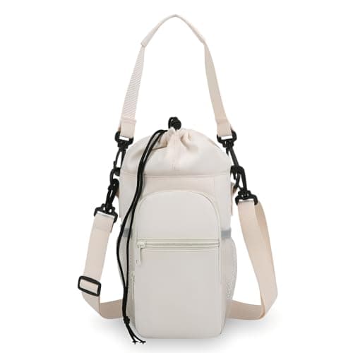 Portable Water Bottle Bag with Adjustable Strap Thermal Mugs Insulated Protective Cover Phone Pocket Outdoor Sports Travel Bag