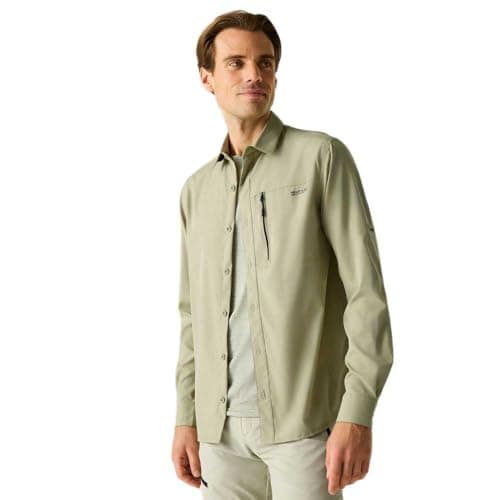 Regatta Mens Anti-Insect Travel Light Long Sleeve Shirt, Abbeystone, XL