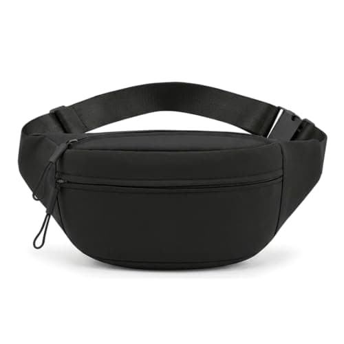 Black Simple Casual Travel Shoulder Bag for Men/Women