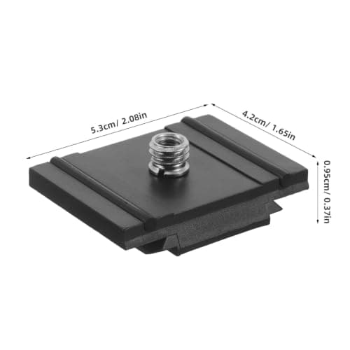 VERDANVERSE Camera Quick Release Plate Mount Adapter for Dslr Cameras and Projectors, Portable Tripod Connector with Enhanced Stability, Black Plastic and Alloy Material, for Video Shooting — view 2