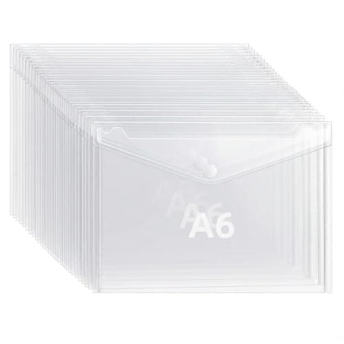30 Pcs Plastic Wallets A6 Envelopes Files Clear Small Document Folders